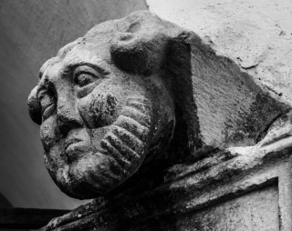 Statue of Amun with his ram's horns, part of a Roman grave at castle Hollenburg in Austria